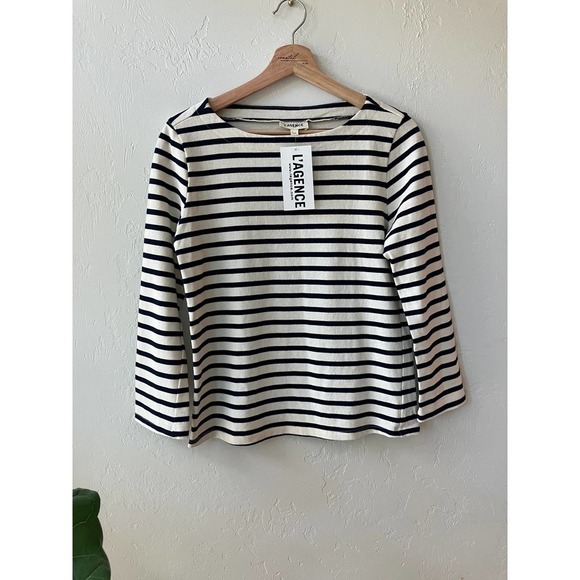 L'AGENCE Tops - L'AGENCE Boat Neck Striped Top NWT Small
